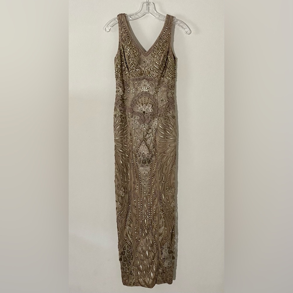 Sue Wong Long Formal Embroidered Beaded Evening Gown Dress 0